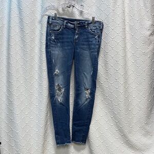 Silver Jeans‎ Suki size 31 Women's Distressed mid skinny superstretch destroyed